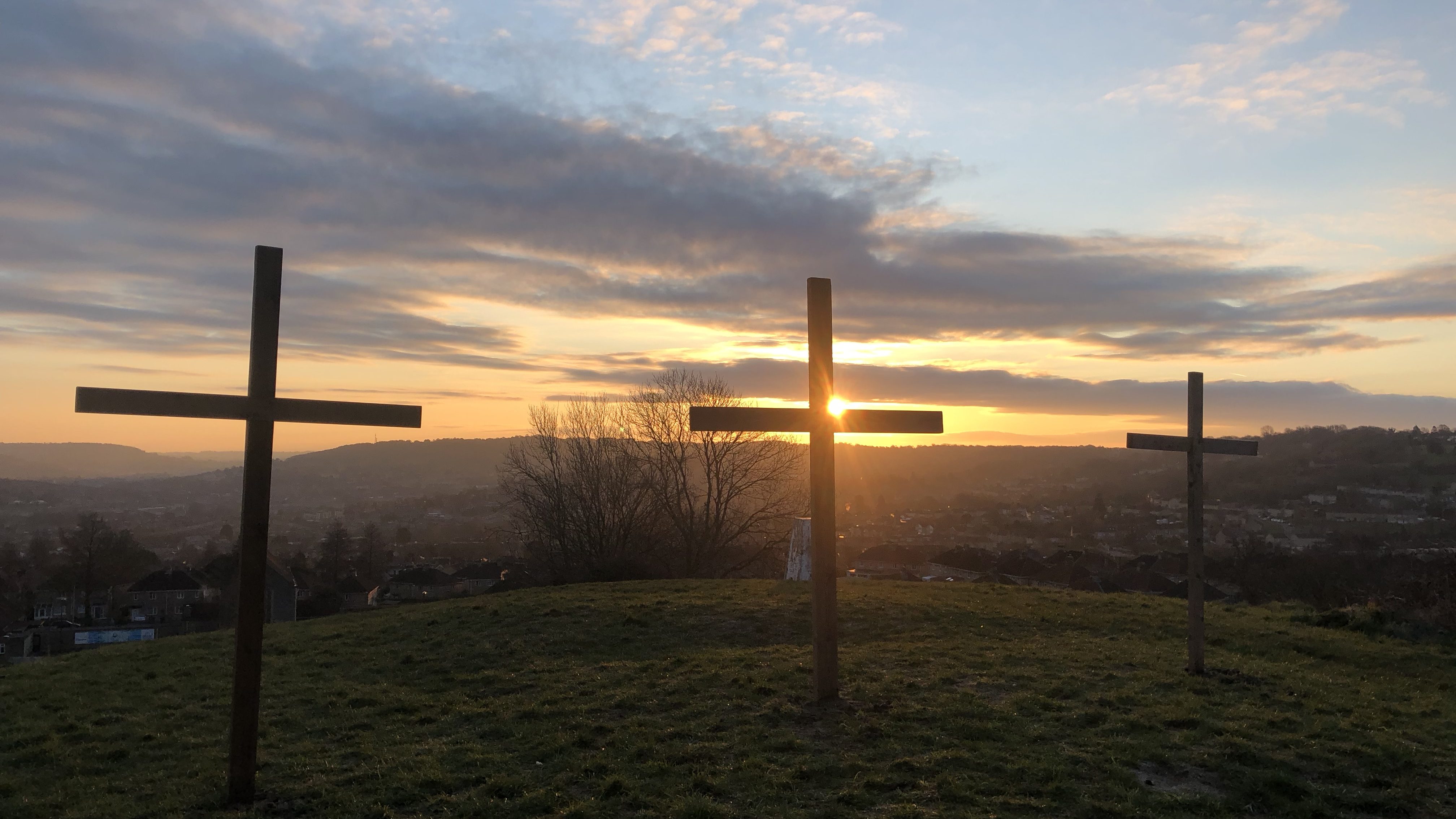 Sunrise over the east of Bath, viewed from the Roundhill in Southdown, Bath